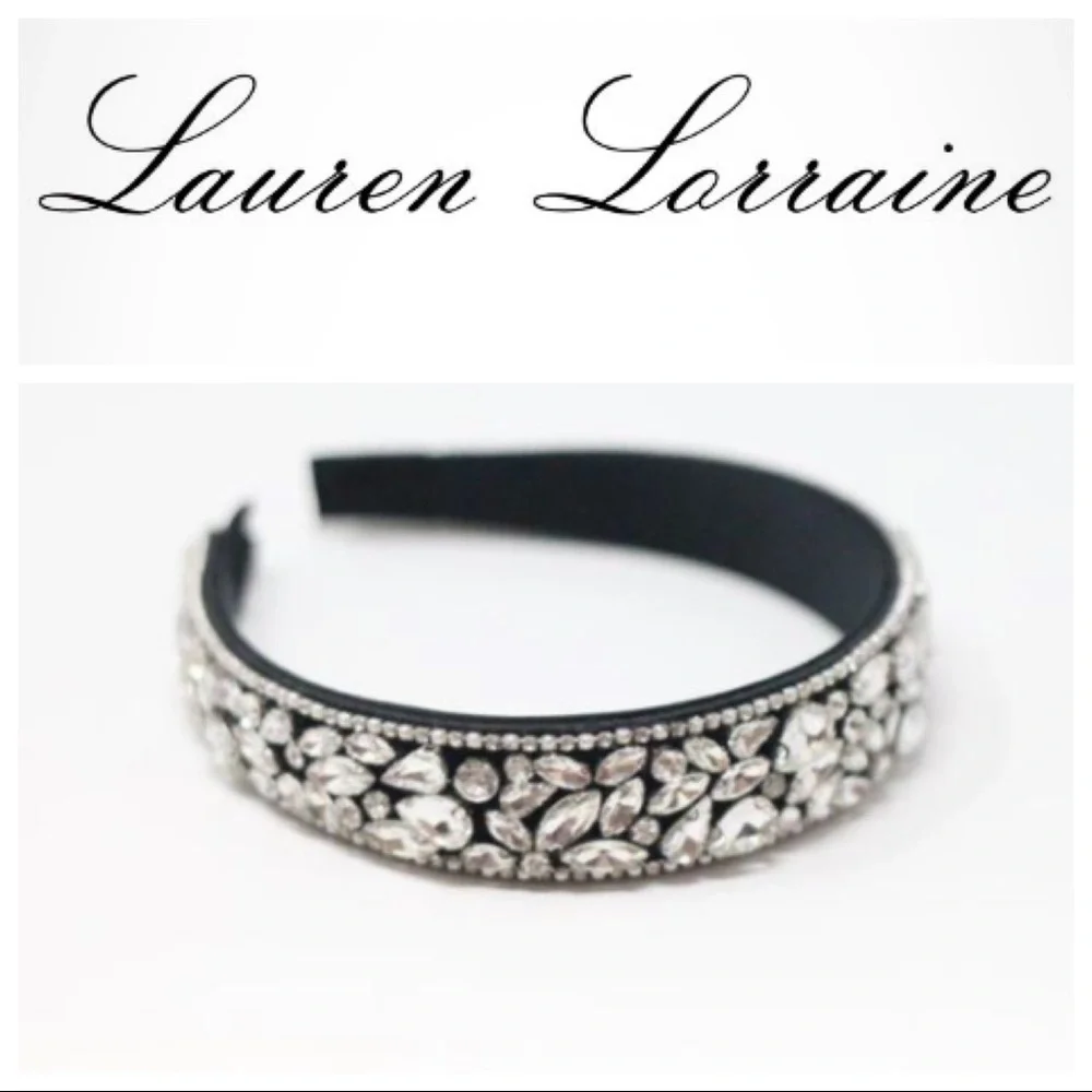 Lauren Lorraine Crystal Embellished Headband Rhinestone Bridal Wedding Glam